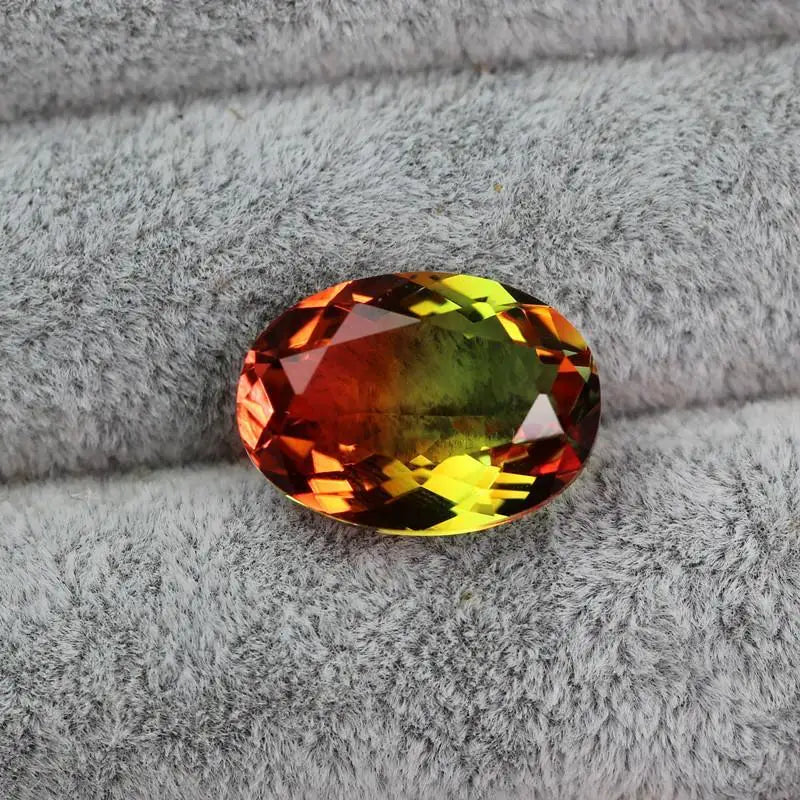 Bi-Colored Watermelon Tourmaline Mat Beads Stone 13X18mm
