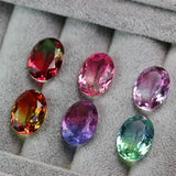 Bi-Colored Watermelon Tourmaline Mat Beads Stone 13X18mm