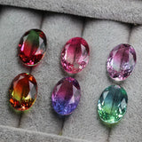 Bi-Colored Watermelon Tourmaline Mat Beads Stone 13X18mm