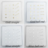 20pcs 925 Sterling Silver Heart Nose Stud Pin Nariz Jewelry