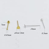20pcs 925 Sterling Silver Heart Nose Stud Pin Nariz Jewelry