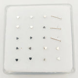 20pcs 925 Sterling Silver Heart Nose Stud Pin Nariz Jewelry