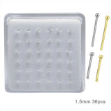 36pcs 925 Sterling Silver 1.5mm Ball Nose Pin Bone Nostril Stud Piercing
