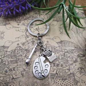 Antique Charm Keyring - Painter, Painting Lover Gift