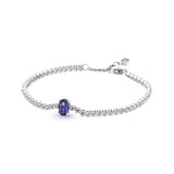 925 Sterling Silver Charm Seed Pearl Bracelet DIY Christmas Women's Jewelry
