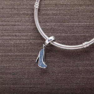 S925 Silver Bracelet with Crystal High-Heeled Shoe Pendant