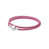 S925 Double Circle Leather Buckle Bracelet - Surprise Gift