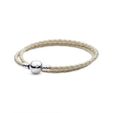 S925 Double Circle Leather Buckle Bracelet - Surprise Gift