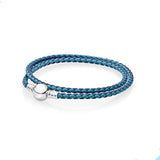 S925 Double Circle Leather Buckle Bracelet - Surprise Gift