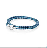 S925 Double Circle Leather Buckle Bracelet - Surprise Gift