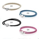 S925 Double Circle Leather Buckle Bracelet - Surprise Gift