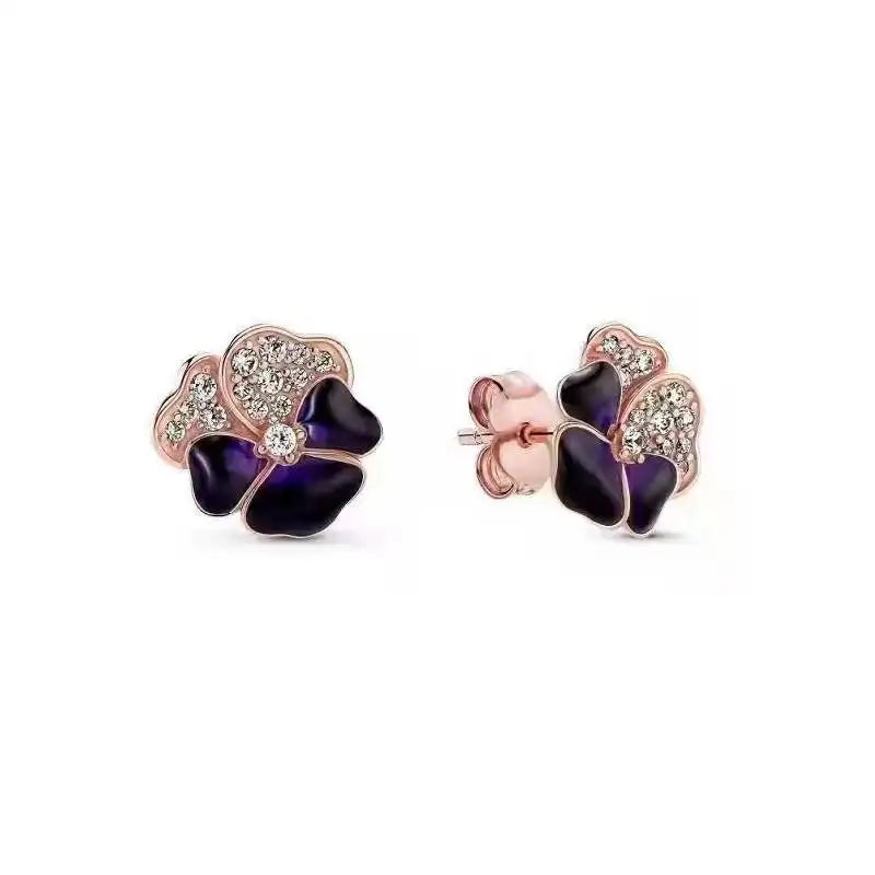 S925 Sterling Silver Love Clover Butterfly Earrings