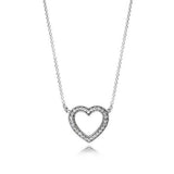 S925 Snake Bone Chain Hollow Love Clavicle Necklace