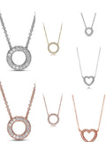 S925 Snake Bone Chain Hollow Love Clavicle Necklace