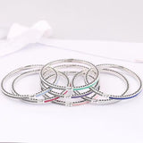 925 Sterling Silver Enamel Love Hollow Out Shining Buckle Bracelet