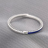 925 Sterling Silver Enamel Love Hollow Out Shining Buckle Bracelet