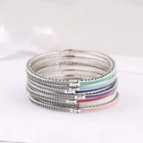 925 Sterling Silver Enamel Love Hollow Out Shining Buckle Bracelet