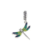 Beaded Cartoon Dragonfly 925 Silver Pendant for DIY Bracelet Necklace