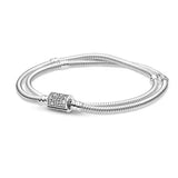 Sterling Silver S925 Double Layer Snake Bone Bracelet Pan Family