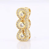 Micro Pave CZ Rhinestone DIY Women Strand Pearls Bracelet Necklace Spacers Bar