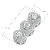 Micro Pave CZ Rhinestone DIY Women Strand Pearls Bracelet Necklace Spacers Bar