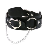Peach Leather Punk Choker Double Layer Collar Chain Neck Band