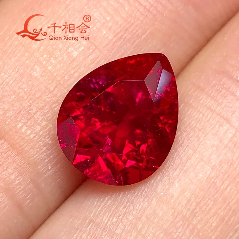 Dark Red Pear Shape Ruby Corundum Loose Gem Stone