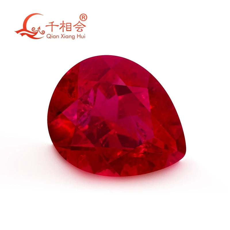 Dark Red Pear Shape Ruby Corundum Loose Gem Stone