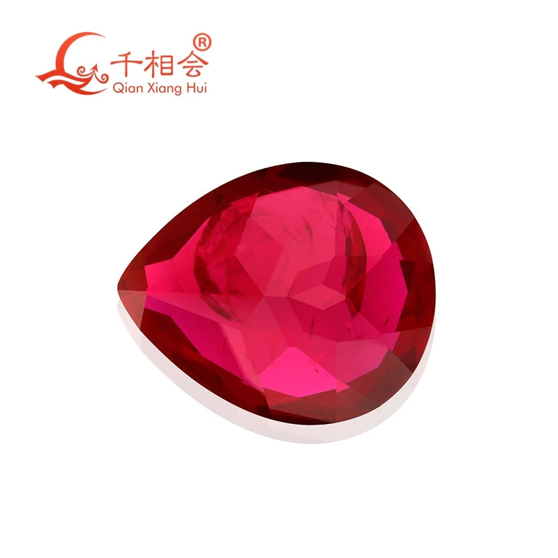 Dark Red Pear Shape Ruby Corundum Loose Gem Stone