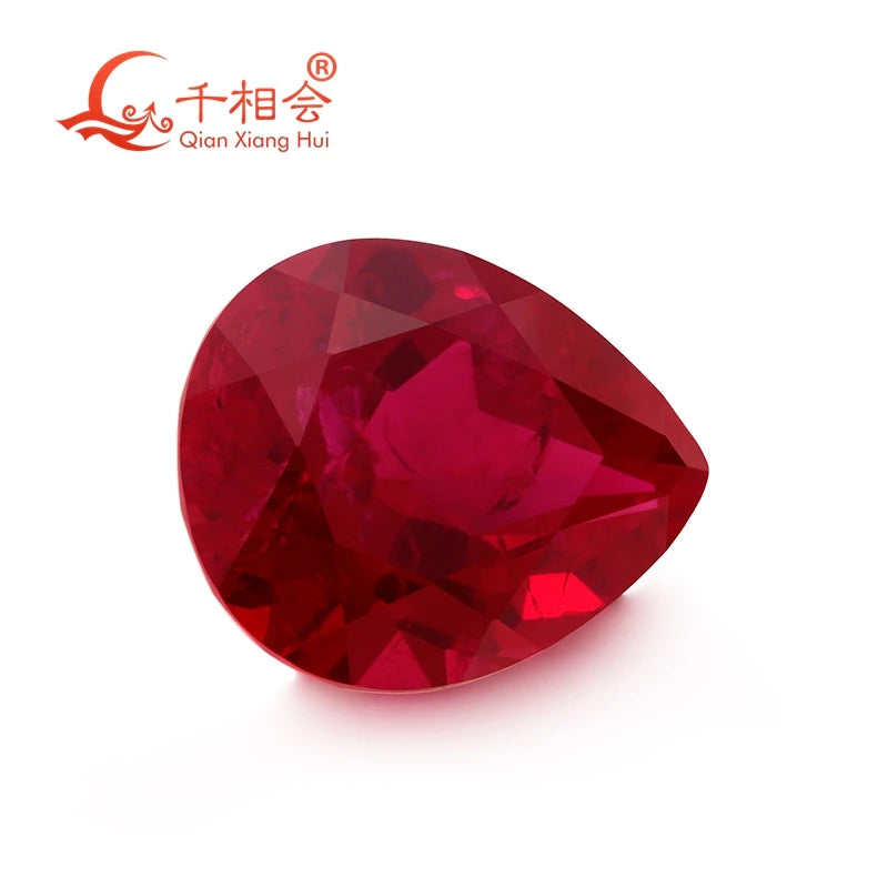 Dark Red Pear Shape Ruby Corundum Loose Gem Stone