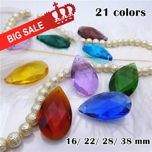 Crystal Water Drop Bead Pendant 16/22/28/38 mm DIY Necklace Earring