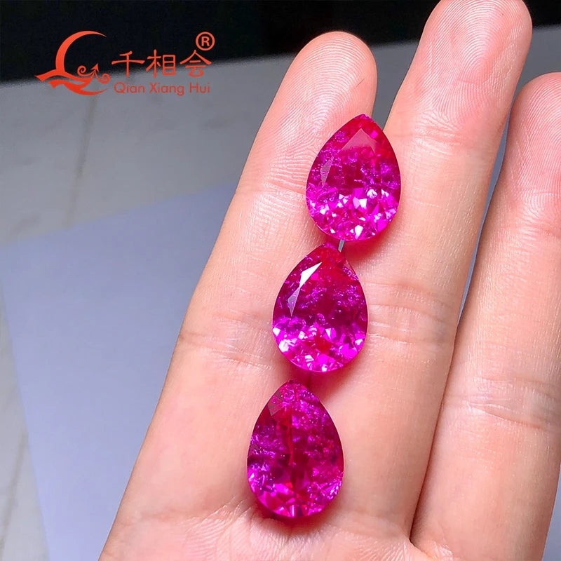 Dark Pink Pear Shape Ruby Loose Gemstone