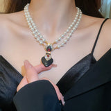 Pearl Color Jewelry Set Women Necklace Earrings Charm Bridal Wedding Jewelry