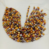 Baroque Pearl Beads 10-11mm Gold Brown Gray Freshwater Loose Keshi Pearl