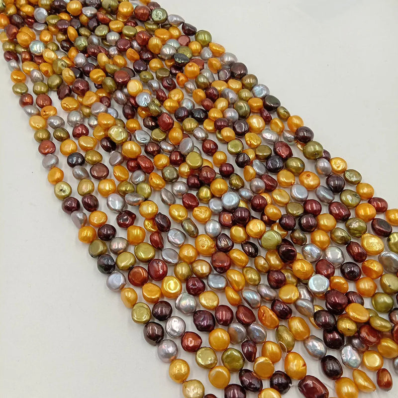 Baroque Pearl Beads 10-11mm Gold Brown Gray Freshwater Loose Keshi Pearl