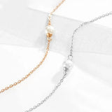 Minimalist Stainless Steel Bracelet with Simulated-pearl Charm