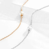 Minimalist Stainless Steel Bracelet with Simulated-pearl Charm