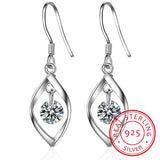 925 Silver Zirconia Twist Drop Earrings For Women S-E312