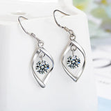 925 Silver Zirconia Twist Drop Earrings For Women S-E312