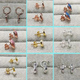 925 Silver Stud Earrings w/ Natural Pearls Unusual Jewelry
