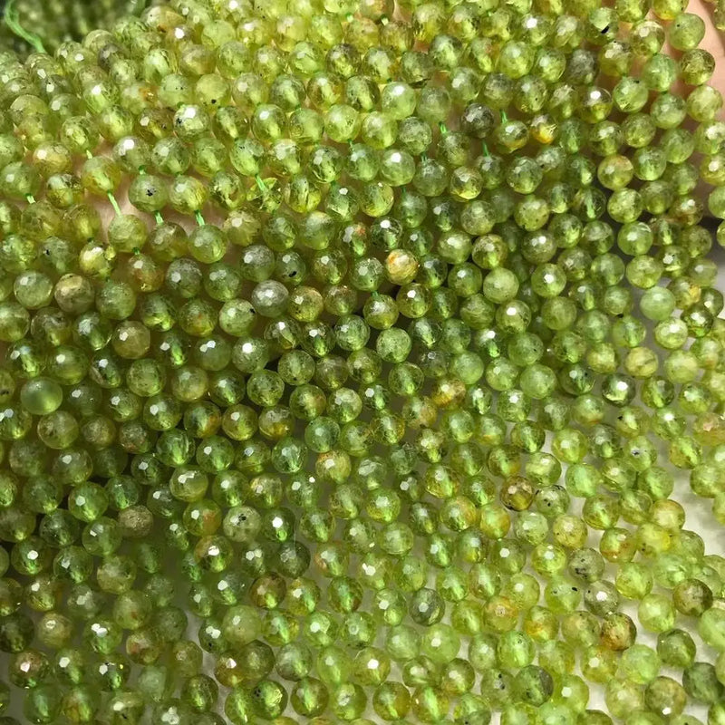 Peridot Green Faceted 5.5mm Loose Beads for DIY Jewelry Making