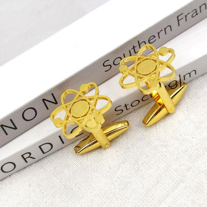Hollow Flower Cufflinks Women Men Wedding Jewelry Gift