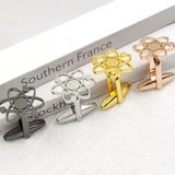 Hollow Flower Cufflinks Women Men Wedding Jewelry Gift