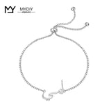 Golden Tone Stainless Steel Personalized Wedding Bracelet