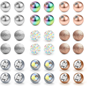 14G Replacement Ball for Piercing Jewelry - External Thread Plastic Ball