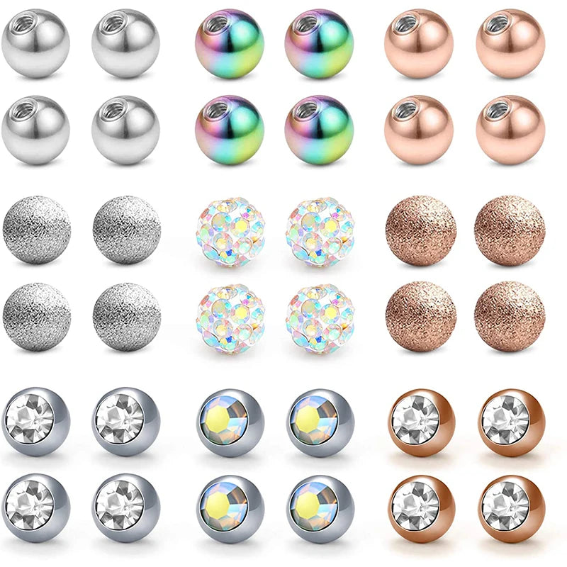 14G Replacement Ball for Piercing Jewelry - External Thread Plastic Ball