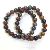 Pietersite Stone 8-9mm Bracelet 7.5 inch Round Beads