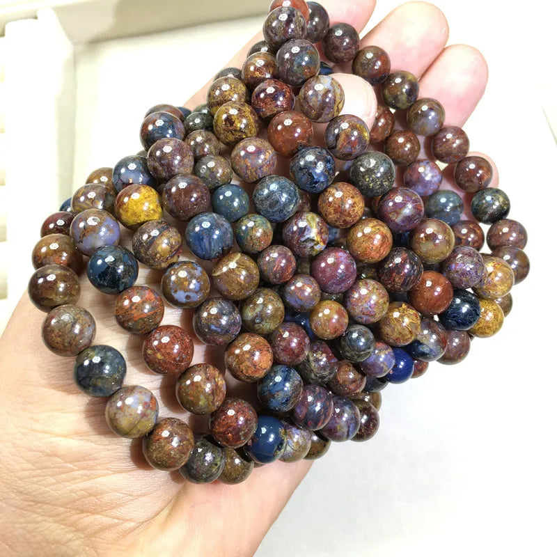 Pietersite Stone 8-9mm Bracelet 7.5 inch Round Beads