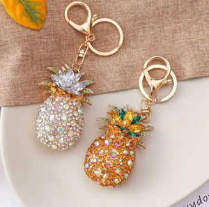 Korea High-End Pineapple Keychain with Cubic Zirconia