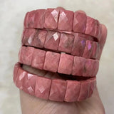 Rhodonite Stone Beads Bracelet Gemstone Bangle DIY Jewelry for Women